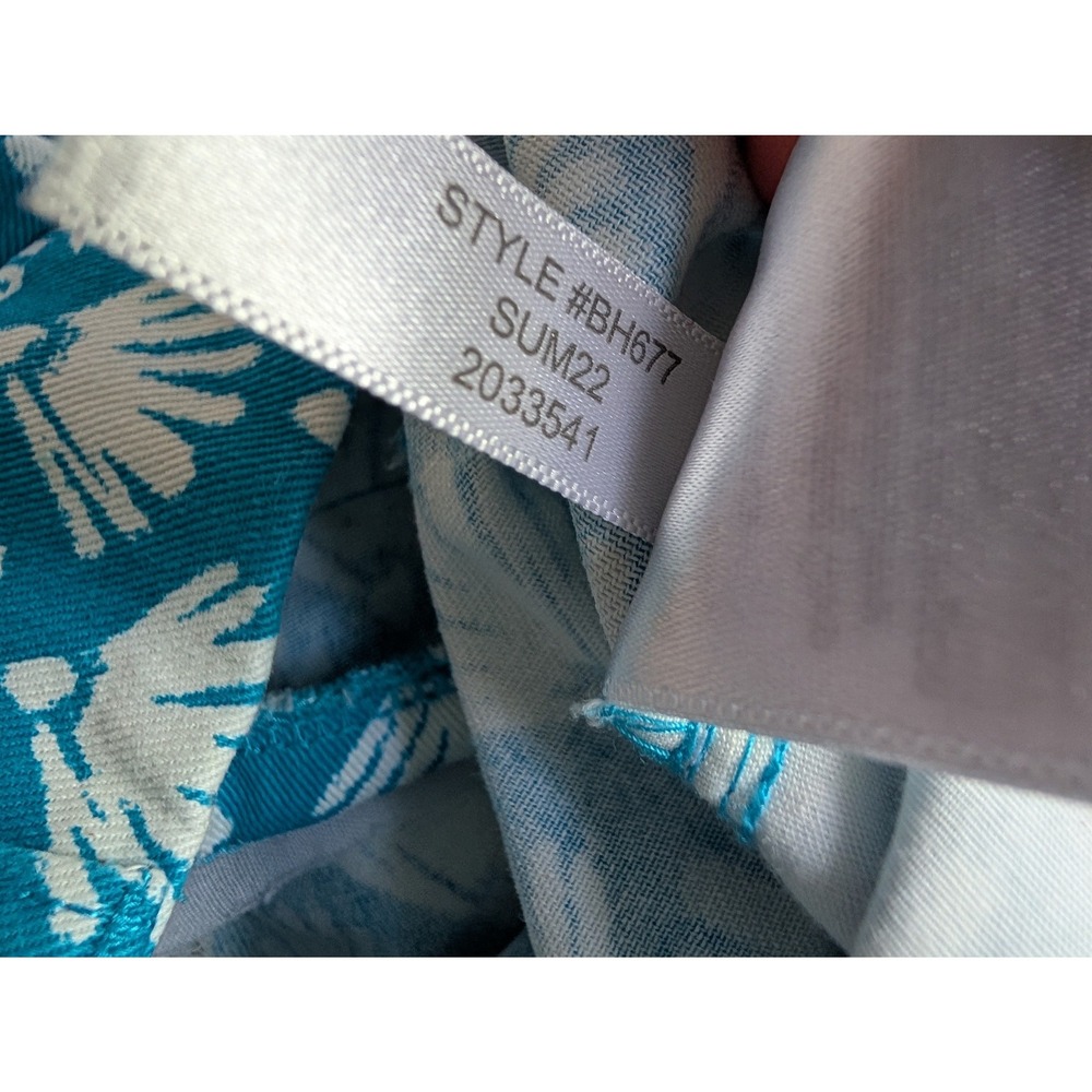 J.Crew Chino Shorts Women's 12 Blue Teal Seashell Print Beach Preppy Resortwear - Picture 5 of 10